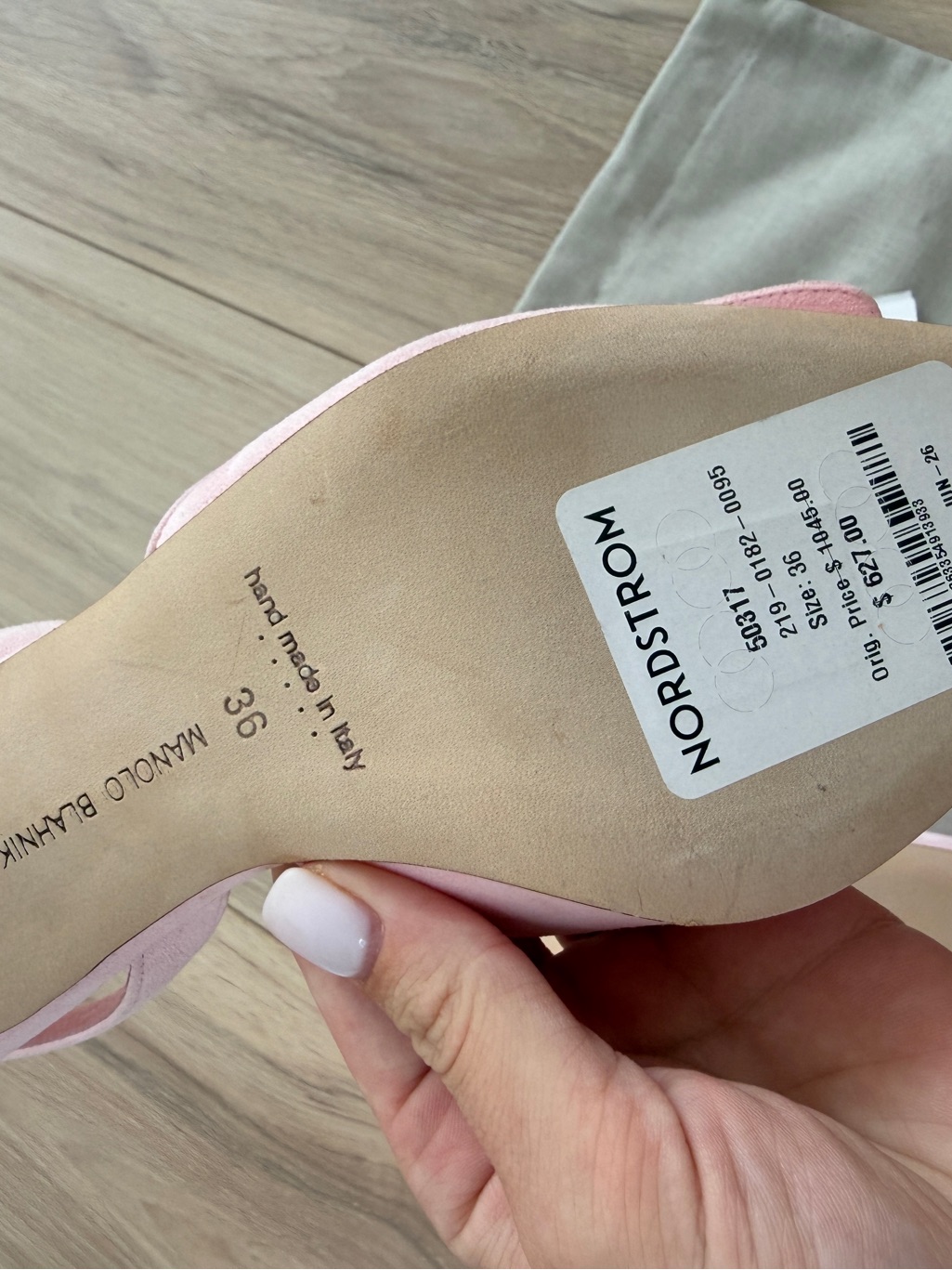 Manolo Blahnik Blush Pink Suede Slingback Pumps With Buckle — image 2 of 5